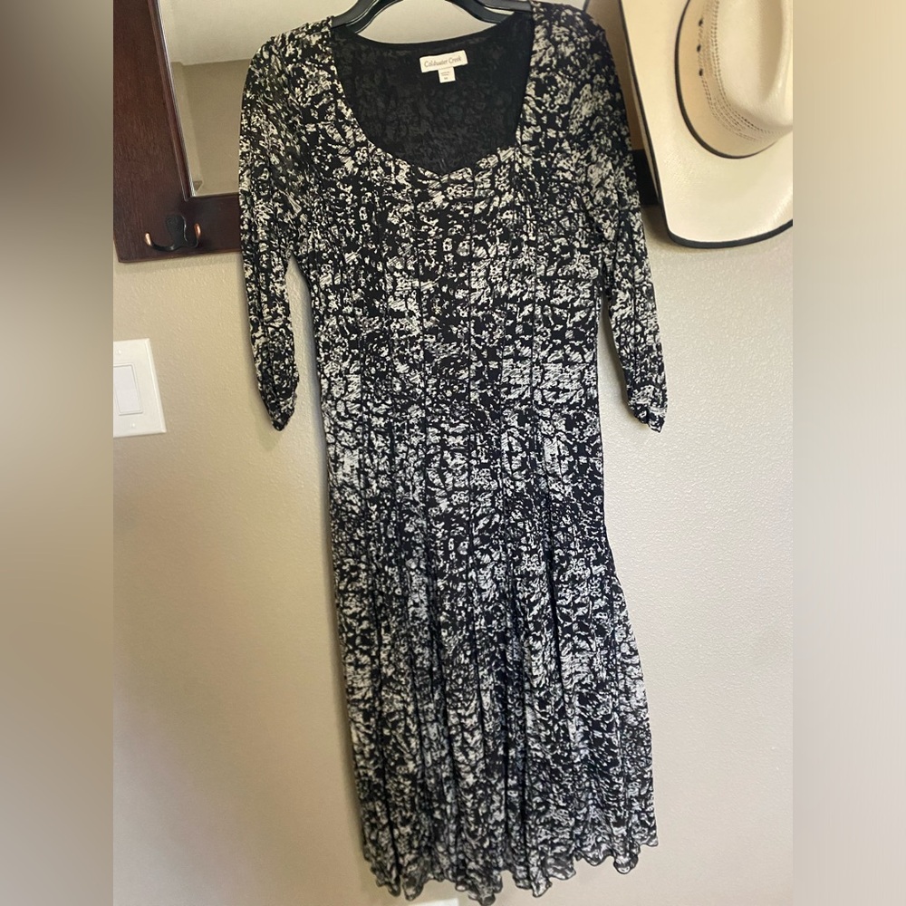 Coldwater Creek Black and White Patterned Dress